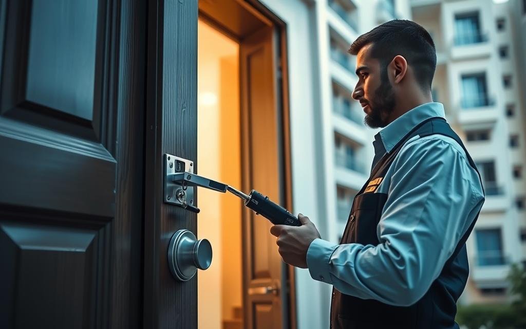 تركيب قفل الباب الإلكتروني